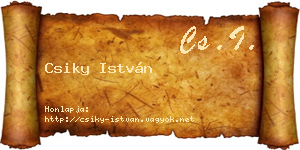 Csiky István névjegykártya